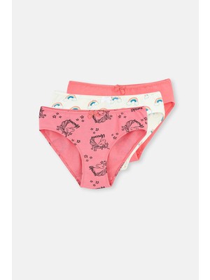 Fuşya - Beyaz 3 Lü Slip