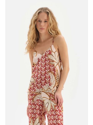 Krem Metraj Baskılı Atlet