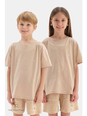 Dagi Kahverengi Unisex Tişört Doğal Renkli Yerel Tohum Pamuk Kısa Kol Günlük Stil