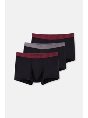 Siyah 3'lü Düz Micro Modal Boxer