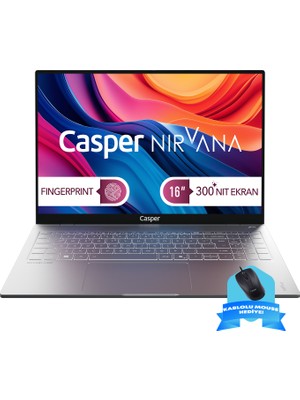 Casper Nirvana Taşınabilir Bilgisayar S100 300NIT İ7-13620H 32GB Ddr5 Ram 500GB SSD Windows 11 Home Taşınabilir Bilgisayar S100.1362-DV00A-G-F-KM35S