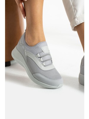 Buz Gri Anatomik Esnek Taban Slip-on Spor Ayakkabı Günlük Sneaker