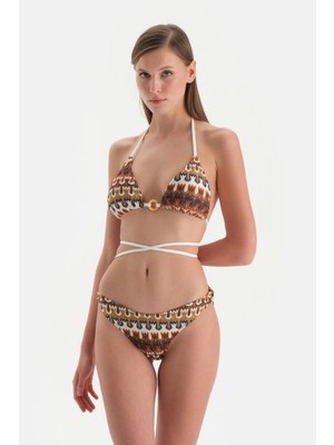 Kahverengi Balensiz Üçgen Küçük Bikini Üstü