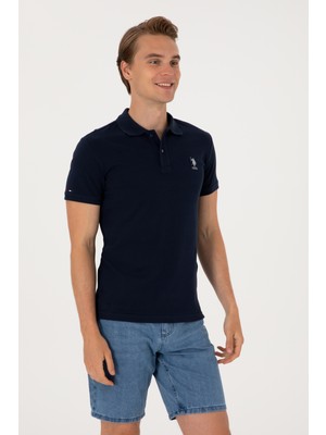 U.S. Polo Assn. Erkek Slim Fit Polo Yaka Lacivert Basic Tişört 50298041-VR033