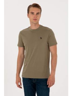 U.S. Polo Assn. Erkek Regular Fit Bisiklet Yaka Vizon Basic Tişört 50298015-VR052