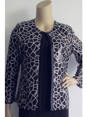 Büyük Beden 3958 Lacivert Ceket+Bluz Takım