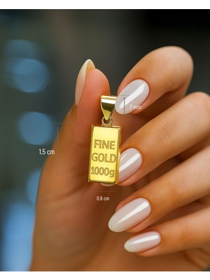 Kuyumcu Nurettin 1 gr (GRAM) Külçe Kolye Ucu 14 Ayar Altın