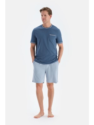 Açık Mavi Penye Modal Ikili Şort