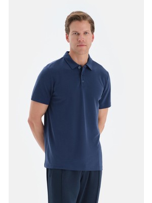 Lacivert Polo Yaka Kısa Kollu Tişört