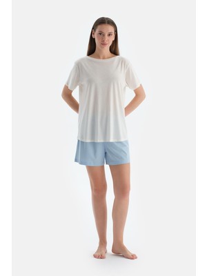 Mavi Penye Modal Ikili Şort