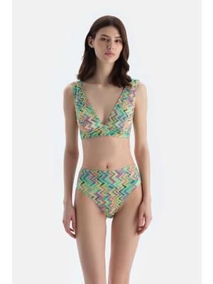 Multicolor Yüksek Bel Bikini Alt