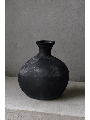 Cairo Cam Vazo 18 cm Siyah