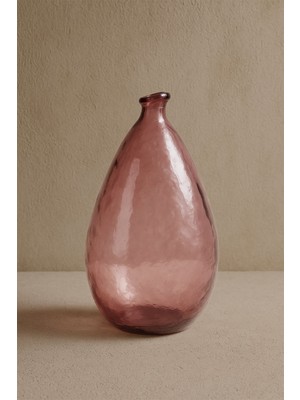 Balon Şeklinde Cam Vazo 25X47 cm Pembe