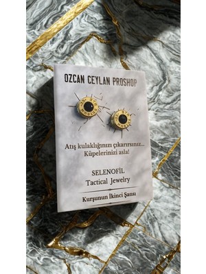 Kaplamalı Mermi Küpe