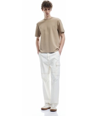 Koton Bisiklet Yaka Pamuklu Regular Fit Scuba Kumaş Kısa Kollu Basic Erkek Tişört