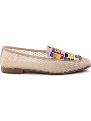 Bej Çok Renkli  Kadın Babet K01641021122