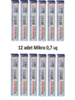 Min Kalem Ucu 0.7 Uc 2b Dereceli Cetvelli - 12 Li Paket