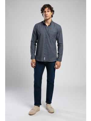 Lee Cooper Rico Yüksek Bel Normal Kesim Düz Paça :Koyu Mavi Erkek Jean Pantolon