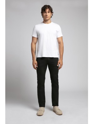 Lee Cooper Marco Normal Bel Dar Kesim Düz Paça Siyah Erkek Jean Pantolon