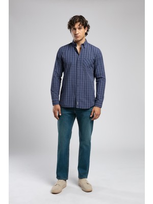 Lee Cooper Rico Yüksek Bel Normal Kesim Düz Paça Mavi Erkek Jean Pantolon