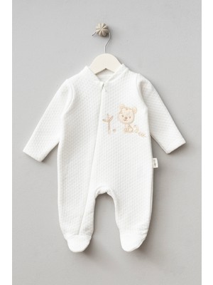 Sevimli Kaplan Desenli Pamuklu Bebek Kapitone Tulum