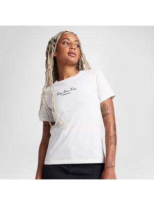 Converse High Tops Kadın Nakışlı Krem T-Shirt