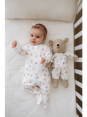 Tuğba Kuğu 0.3 TOG Fermuarlı Patikli Bebek Tulumu - Pureline Series - Soft Bloom
