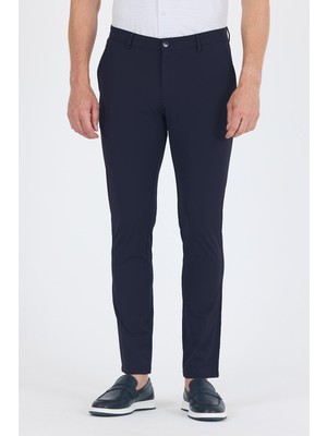 Lacivert Yandan Cepli Casual Slim Fit Pantolon 1003250164