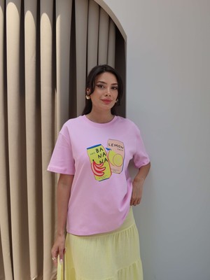Esra Helvacı Meyve Baskılı T-Shirt