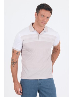 Kısa Kol Baskılı Pike Polo Yaka Cepsiz Slim Fit Tişört 1011250166