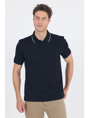 Kısa Kol Düz Suprem Polo Yaka Cepli %100 Pamuk Comfort Fit Tişört 1011250189