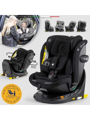 Elele Ritornofix 360° Dönen I-Size Oto Koltuğu Isofix 0-36 kg Siyah 40-150 cm Güvenli Kullanım