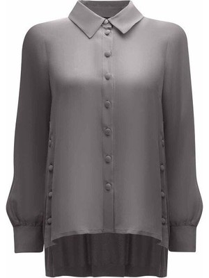 Miss Dalida Düğme Detaylı Cupro Gömlek T25Y-3002