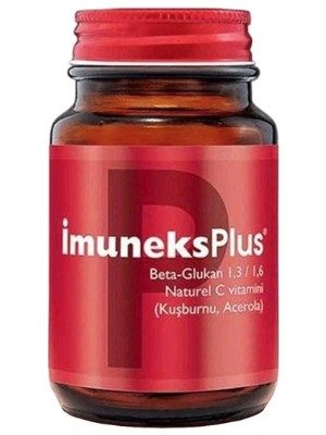 Imuneks İmuneks Plus 30 Kapsül Türkiye Menşeli Yetişkinler İçin Beta-Glukan ve Doğal C Vitamini