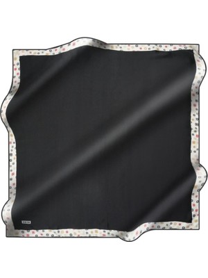 Aker Nostalji Tivil Ipek Eşarp Siyah Renk  8738-911