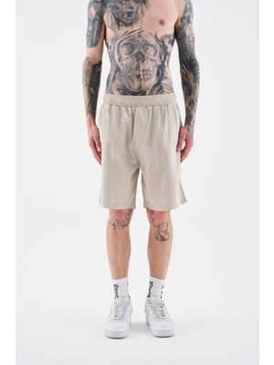 Erkek Basic Yıkamalı Relaxed Space Grey Şort