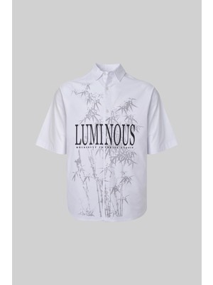 Floral Prınted Cotton Shırt Whıte