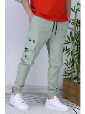 Erkek Paraşüt Jogger Paçası Lastikli Pantolon (Dar Kesim)