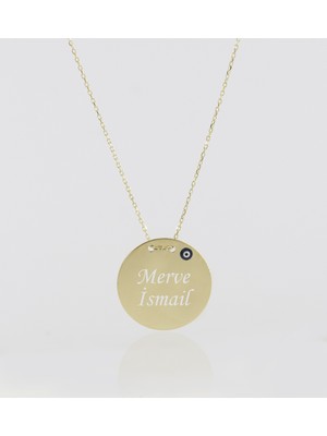925 Ayar Papatya Silver Isimli Plaka Kolye<rose,gold,rodaj>
