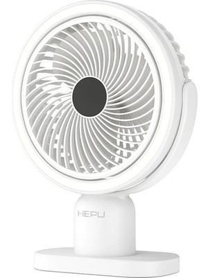HP-F01 Işıklı Vantilatör USB Şarjlı Masaüstü Mini Fan – 3 Kademeli Hız Ayarlı Kompakt Gövde LED Işık
