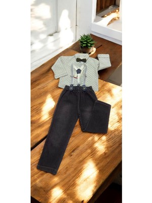 Çocuk Pantolon Gömlek Takım Papyonlu