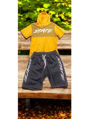 Kapşonlu T-Shirt Şort Takım