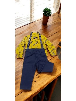 Bebek 2 Li Takım Gömlek Pantolom + Papyon