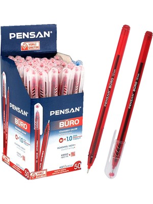 Pensan Tükenmez Kalem 50'li Kutu Kırmızı