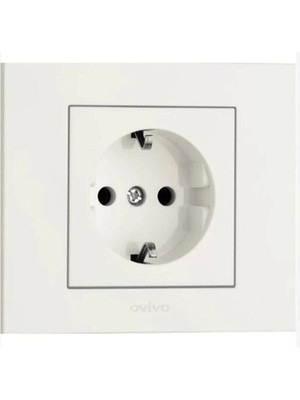 Ovivo Grano Beyaz Topraklı Priz (Ürün Çerçevesizdir)