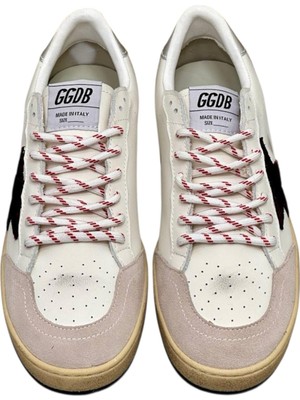 Women’s Golden Goose Mountain - Sneakers Black Star Red Detailed Lace-Up Shiny Grey Back Ankle