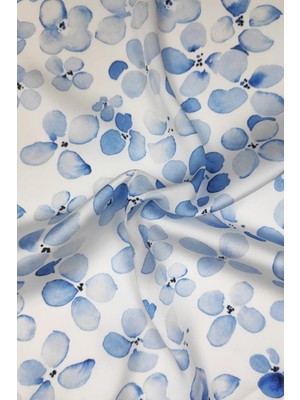 Çiçek Desenli Dijital Baskılı Şifon Saten Kumaş / En 1,50 cm - Elbise , Perde ve Kırlent