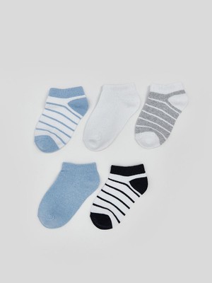 Karişik Çizgili Erkek Çocuk Patik Çorap 5'li  (S5)