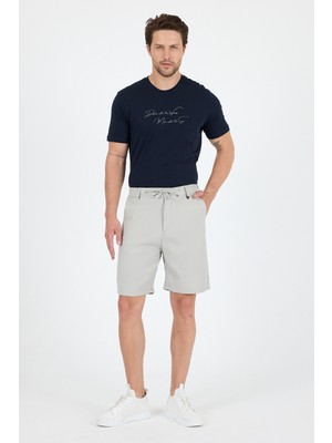 Erkek Çizgili Cepli Yazlık Şort - Rahat Kalıp Spor ve Günlük Kullanıma Uygun Şık Şort 2314