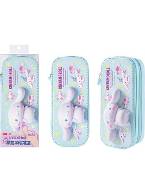 Petityu Cinnamoroll Squishy Çift Fermuarlı Geniş Kapasiteli Şirin Kalem Kutu